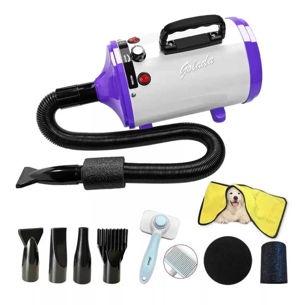 Dog Dryer, Pet Grooming Hair Dryer - Dog Hair Dryer with Adjustable Temperature